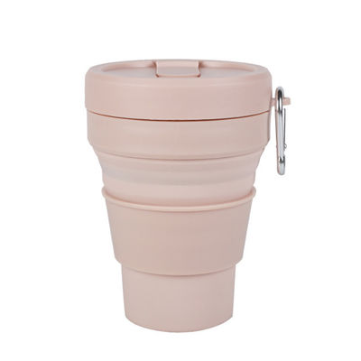 caneca de café dobrável portátil do silicone 16oz com tampa e palhas