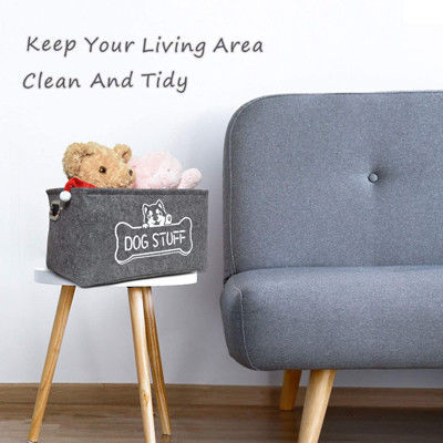 Cão Cat Pet Toy Storage Bin do agregado familiar com punhos do metal