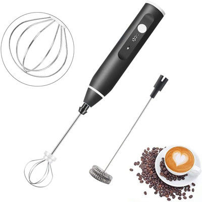 Liquidificador de Imersão Recarregável USB Mini Espuma para Cappuccino Latte Café Ovo