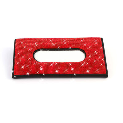 Suporte de couro do guardanapo da caixa do tecido da viseira do carro do plutônio do diamante para o carro