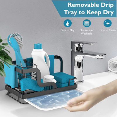 Organizador Stainless Steel do transportador do dissipador com a bandeja removível do dreno para a esponja