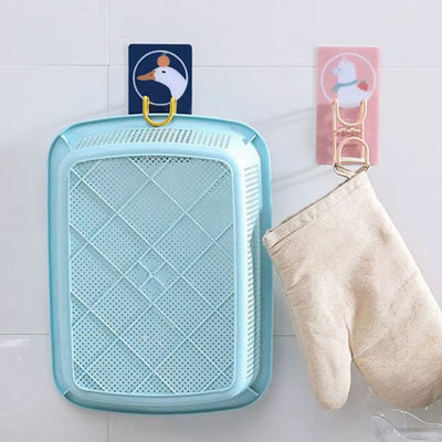 Gancho livre de aço inoxidável de toalha de tapeçaria da cozinha do banheiro do perfurador dos desenhos animados