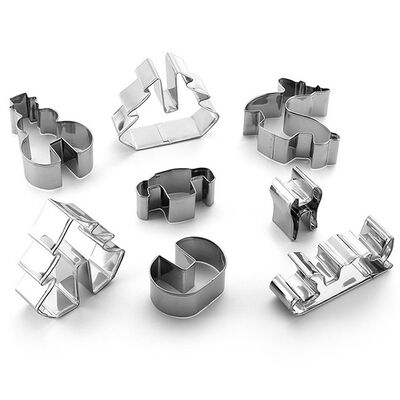 Grupo de aço inoxidável do molde do biscoito do cortador 3D da cookie da série do Natal de DIY