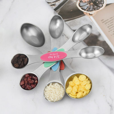 Copos de cozimento de aço inoxidável da colher de medição da cozinha para seco ou líquido