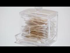 7 OZ Cotton Swab Pads Holder Cotton Buds Ball Dispenser Clear Apothecary Jar