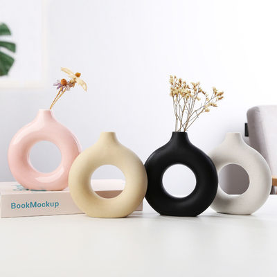 Vaso redondo multicolorido nórdico da filhós da flor para a decoração da casa