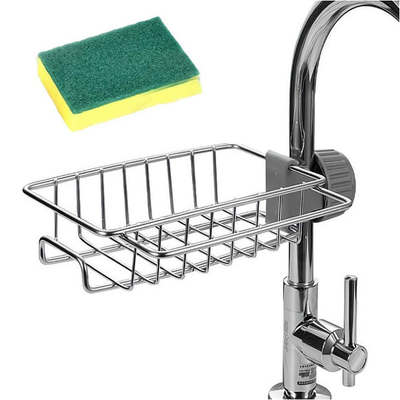 Suporte de aço inoxidável Grey Modern da esponja do torneira da cozinha