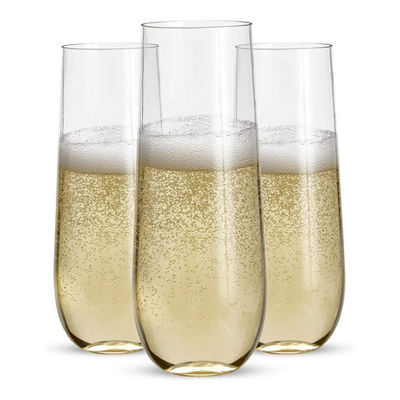 9 onças Champagne Glasses Clear Plastic Unbreakable plástico