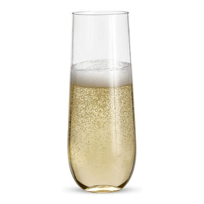 9 onças Champagne Glasses Clear Plastic Unbreakable plástico