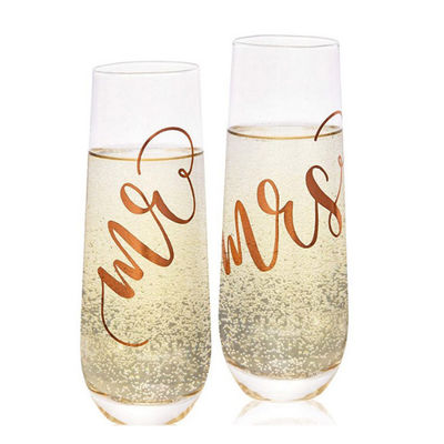9 onças Champagne Glasses Clear Plastic Unbreakable plástico