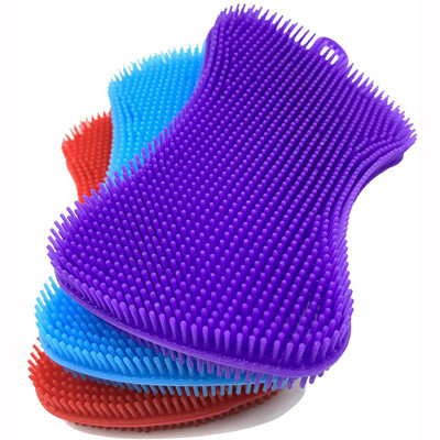 O prato multicolorido do silicone do produto comestível limpa para a cozinha