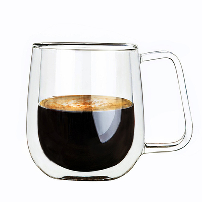 a parede dobro de vidro da caneca de café do espaço livre 12oz isolou vidros
