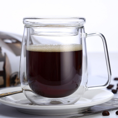 a parede dobro de vidro da caneca de café do espaço livre 12oz isolou vidros