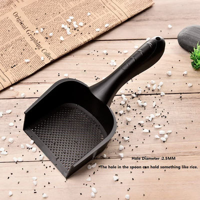 Pá fina de Scooper da maca dos furos pequenos plásticos pretos para Cat Dog