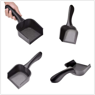 Pá fina de Scooper da maca dos furos pequenos plásticos pretos para Cat Dog