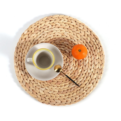 Esteiras de lugar de Hyacinth Round Braided Rattan Woven da água 25cm