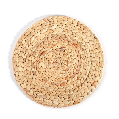 Esteiras de lugar de Hyacinth Round Braided Rattan Woven da água 25cm