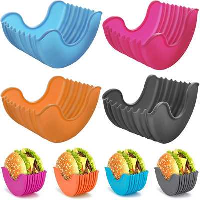 Caixa ajustável retrátil do hamburguer do silicone multicolorido