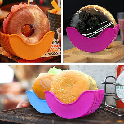 Caixa ajustável retrátil do hamburguer do silicone multicolorido