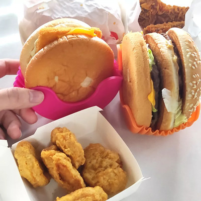 Caixa ajustável retrátil do hamburguer do silicone multicolorido
