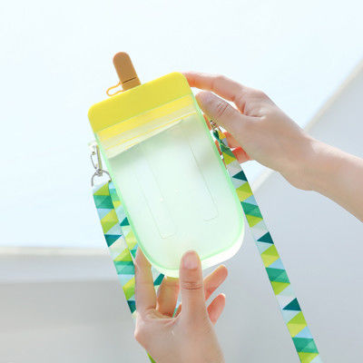 garrafa de água 300ml bonito plástica multicolorido com palha