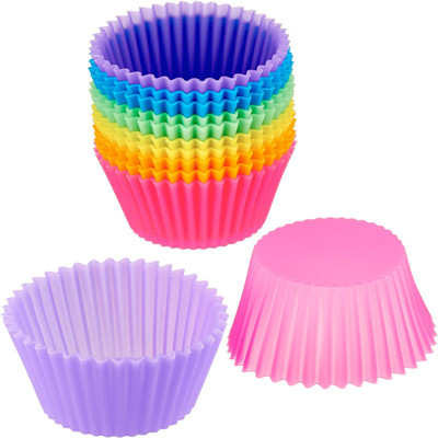 Fontes maiorias reusáveis da cozinha dos forros multicoloridos do queque do silicone