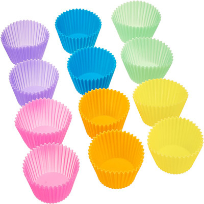 Fontes maiorias reusáveis da cozinha dos forros multicoloridos do queque do silicone