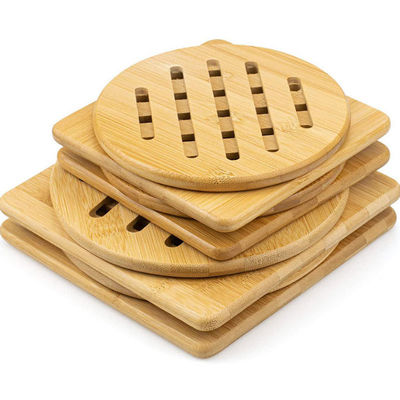 Da madeira de bambu natural do tripé da cozinha almofadas quentes resistentes ao calor
