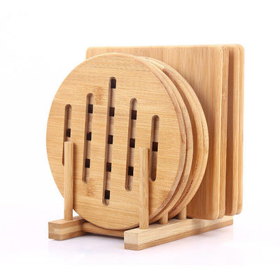 Da madeira de bambu natural do tripé da cozinha almofadas quentes resistentes ao calor