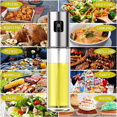 100ml transparente Olive Oil Spray Bottle Multifunction de vidro