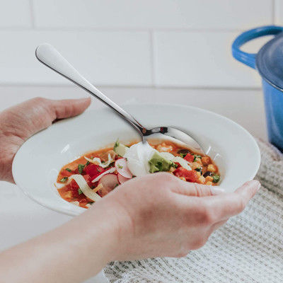 Colheres de aço inoxidável de prata do jantar de 12 partes ajustadas para a cozinha ou o restaurante da casa