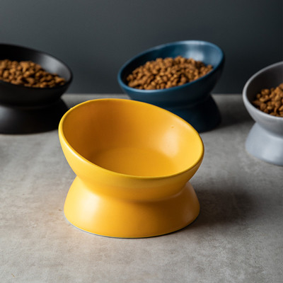 Animal de estimação aumentado cerâmico multicolorido de Cat Bowls Elevated Porcelain For