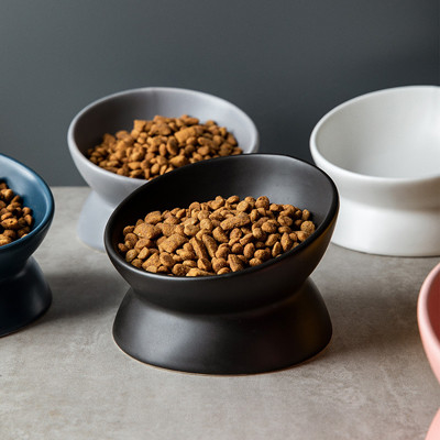 Animal de estimação aumentado cerâmico multicolorido de Cat Bowls Elevated Porcelain For