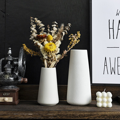 Vaso cerâmico branco do estilo do minimalismo para a mesa de escritório da sala de visitas da cozinha do quarto
