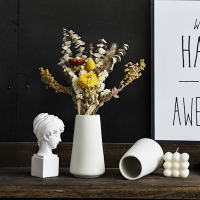 Vaso cerâmico branco do estilo do minimalismo para a mesa de escritório da sala de visitas da cozinha do quarto