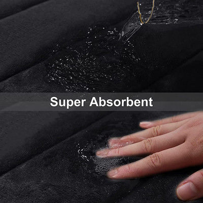 Tapetes de banho de espuma viscoelástica de borracha preta antiderrapante