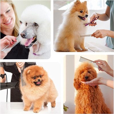 Pente de terminação da manteiga da caniche de aço inoxidável da ferramenta da preparação do animal de estimação para Cat Dog Pet