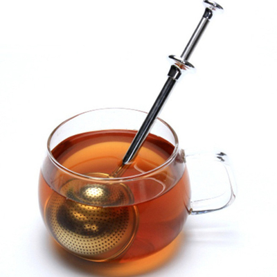 Infusores de bola de chá de aço inoxidável cabo longo para especiarias de chá de folhas
