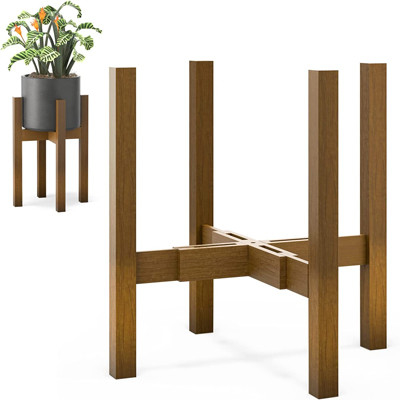 Rack de suporte de planta ajustável 100% bambu para plantas de interior