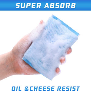 Almofadas de esfrega de nylon azul de longa duração e reutilizáveis