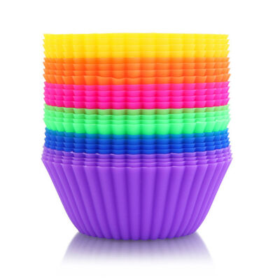 Formas de bolo antiaderentes Forros de silicone para cupcake reutilizáveis