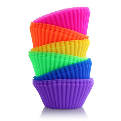 Formas de bolo antiaderentes Forros de silicone para cupcake reutilizáveis