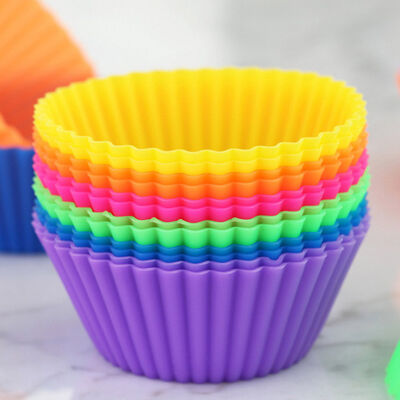 Formas de bolo antiaderentes Forros de silicone para cupcake reutilizáveis