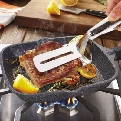 Pinça para churrasco de aço inoxidável 3 em 1 para alimentos multifuncional
