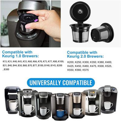 Filtros de café reutilizáveis ​​de ajuste universal de aço inoxidável ecológicos
