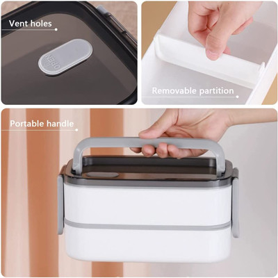 Bento box adulto multicolorido de grande capacidade para almoço