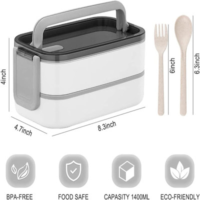 Bento box adulto multicolorido de grande capacidade para almoço