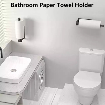 Suporte de toalha de papel de aço inoxidável fácil de rasgar na parede com função de amortecimento
