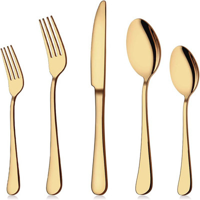 Talheres utensílio de cozinha conjunto de talheres de ouro aço inoxidável