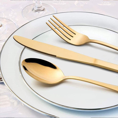Talheres utensílio de cozinha conjunto de talheres de ouro aço inoxidável
